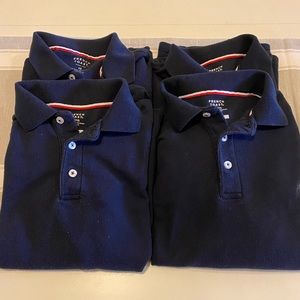 4 long sleeve boys navy blue uniform polos